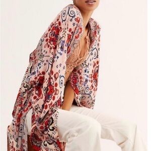 Free People Floral Kimono Little Wing Mix  One Size NWT
